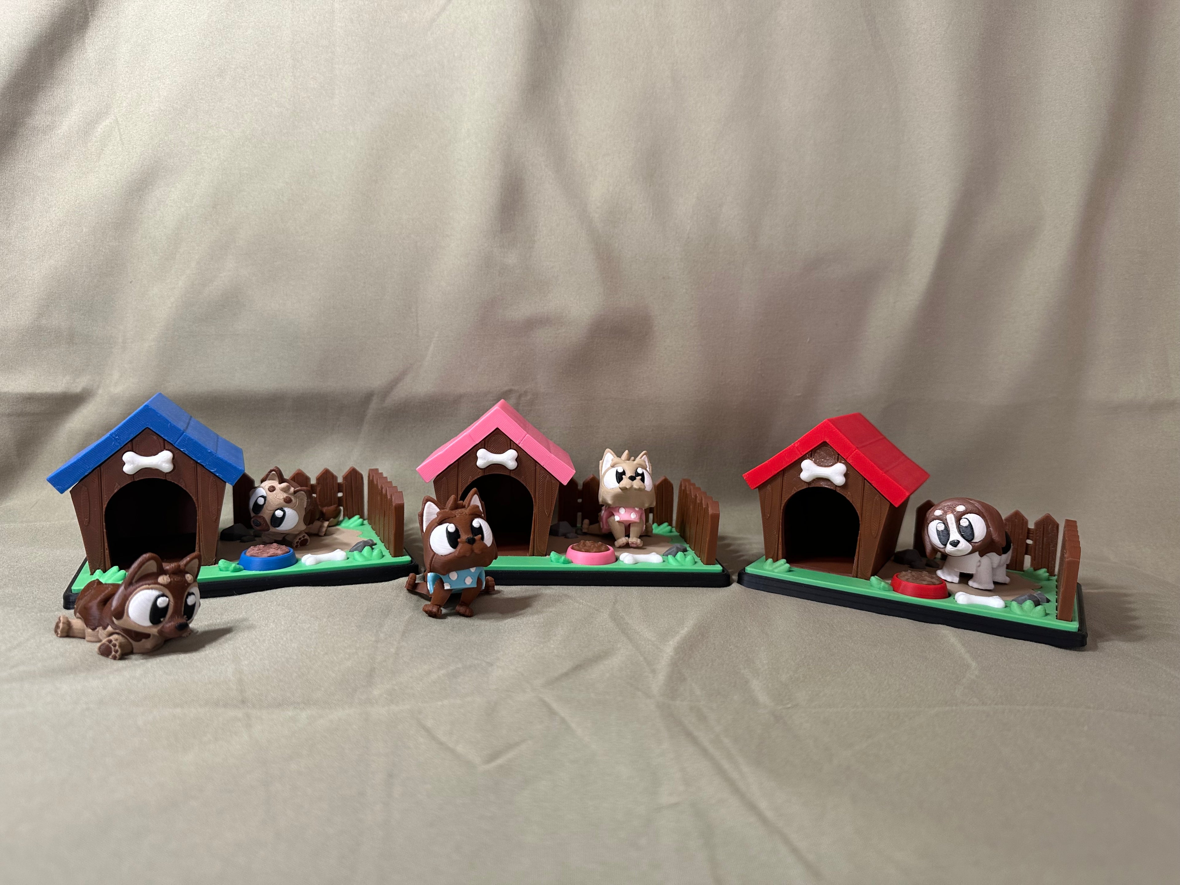 3D Dog House Toy Set with Playful Dog Figures for Kids