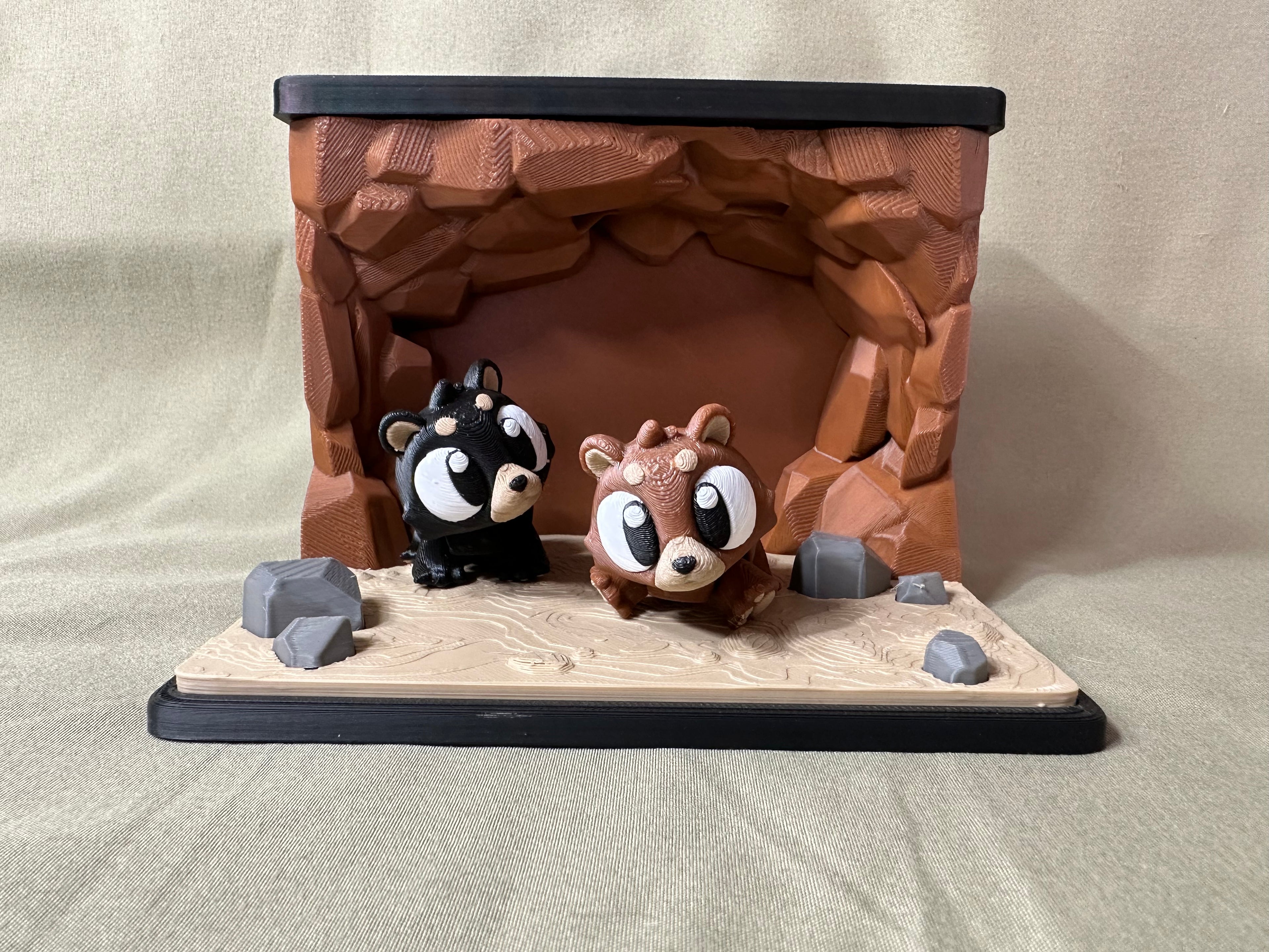 3D Printed Bear Cave And Friends