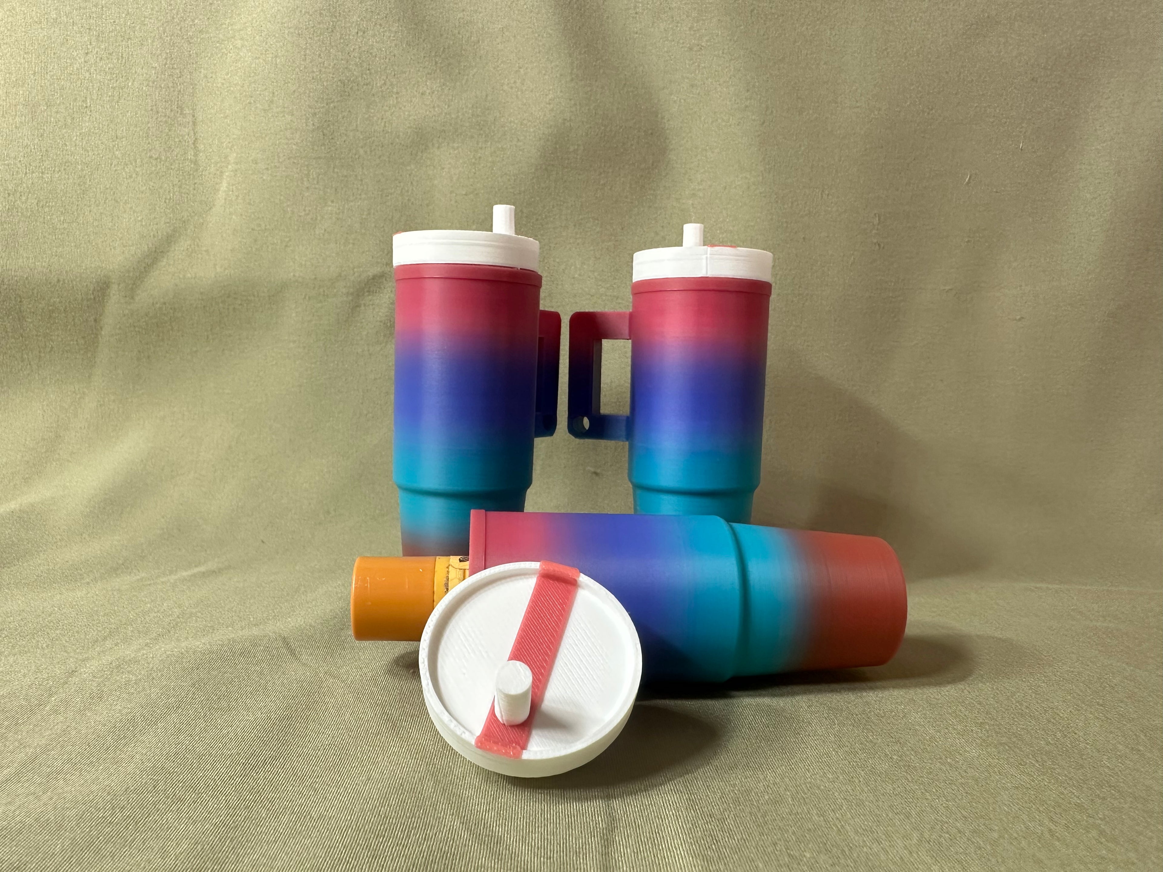 Tumbler chapstick holder keychain