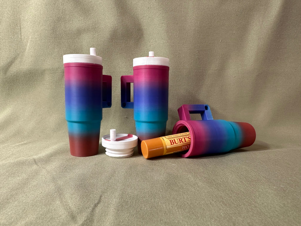 Tumbler chapstick holder keychain