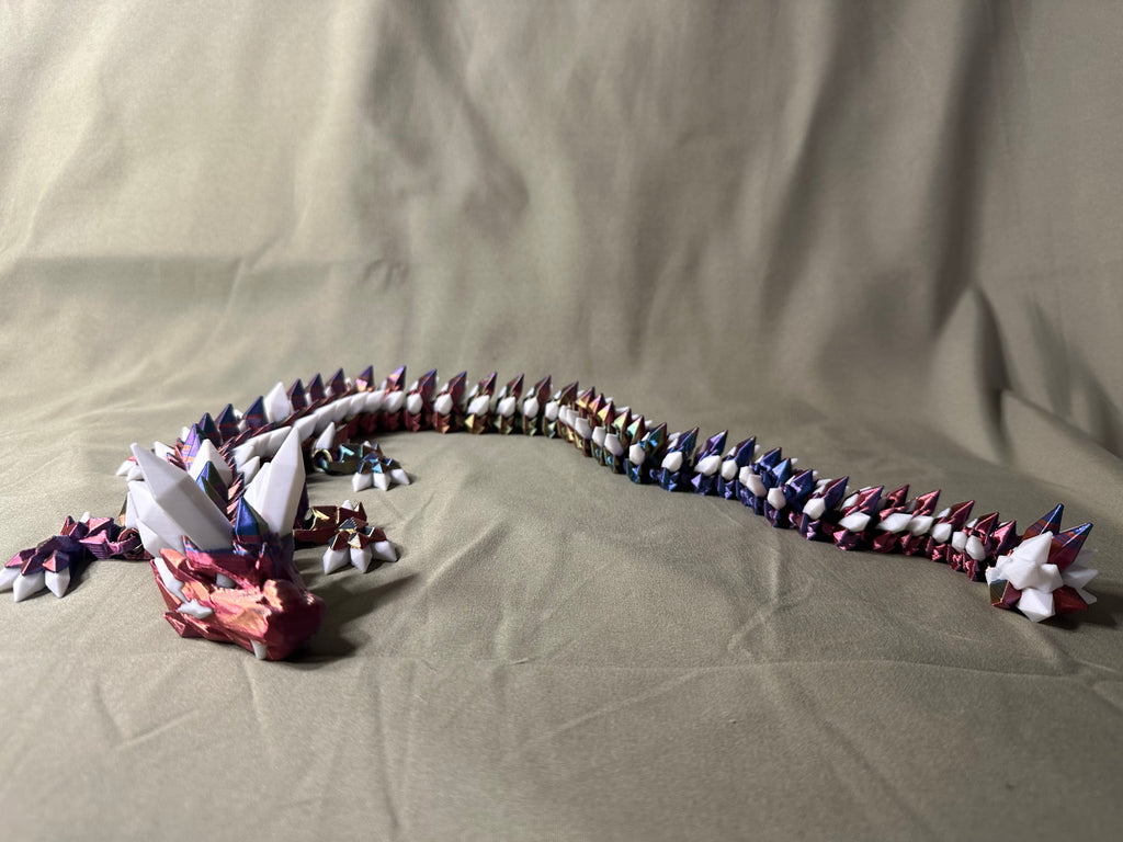 Multi Colored Crystal 3D Printed Dragon