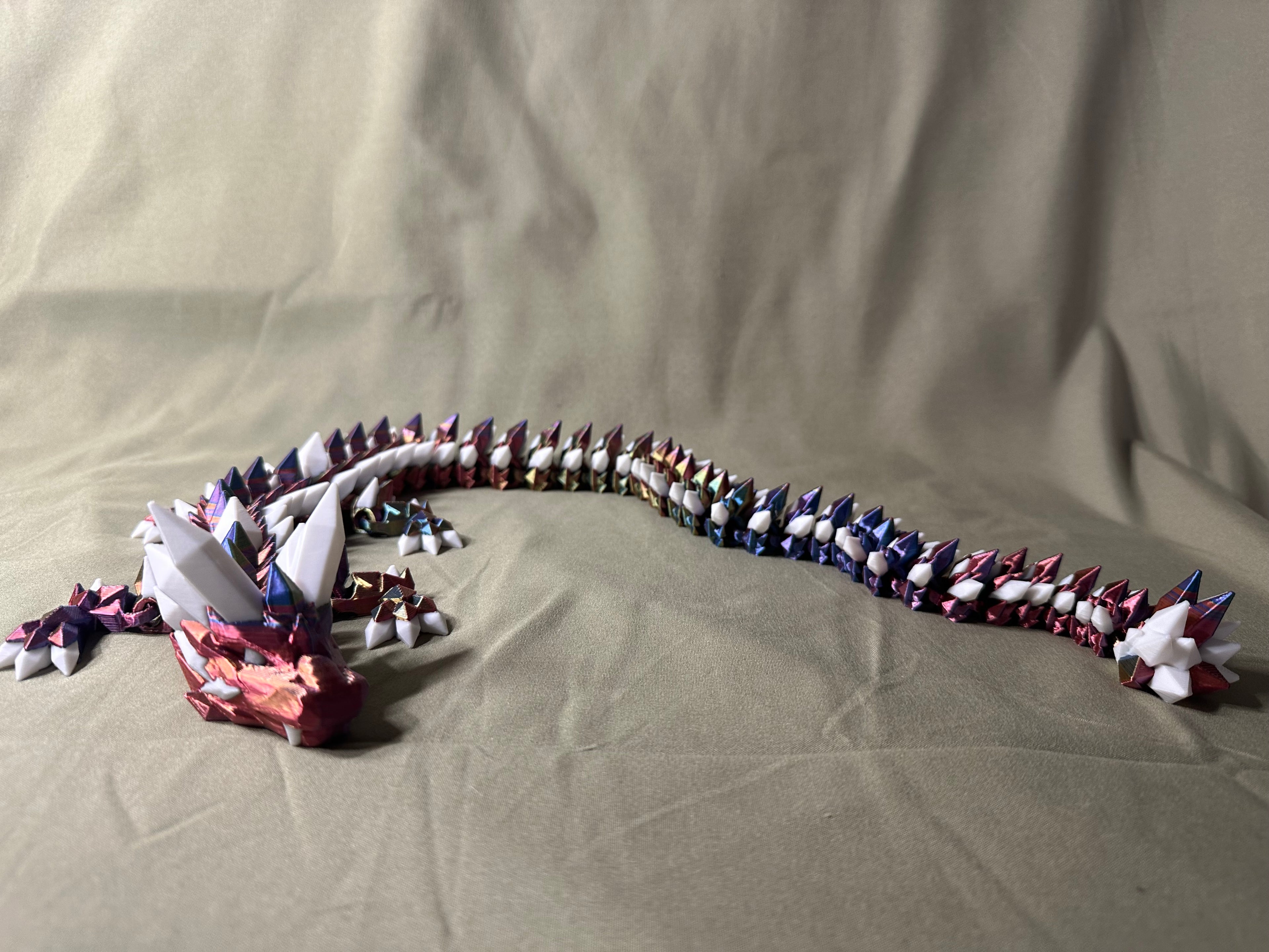 Multi Colored Crystal 3D Printed Dragon