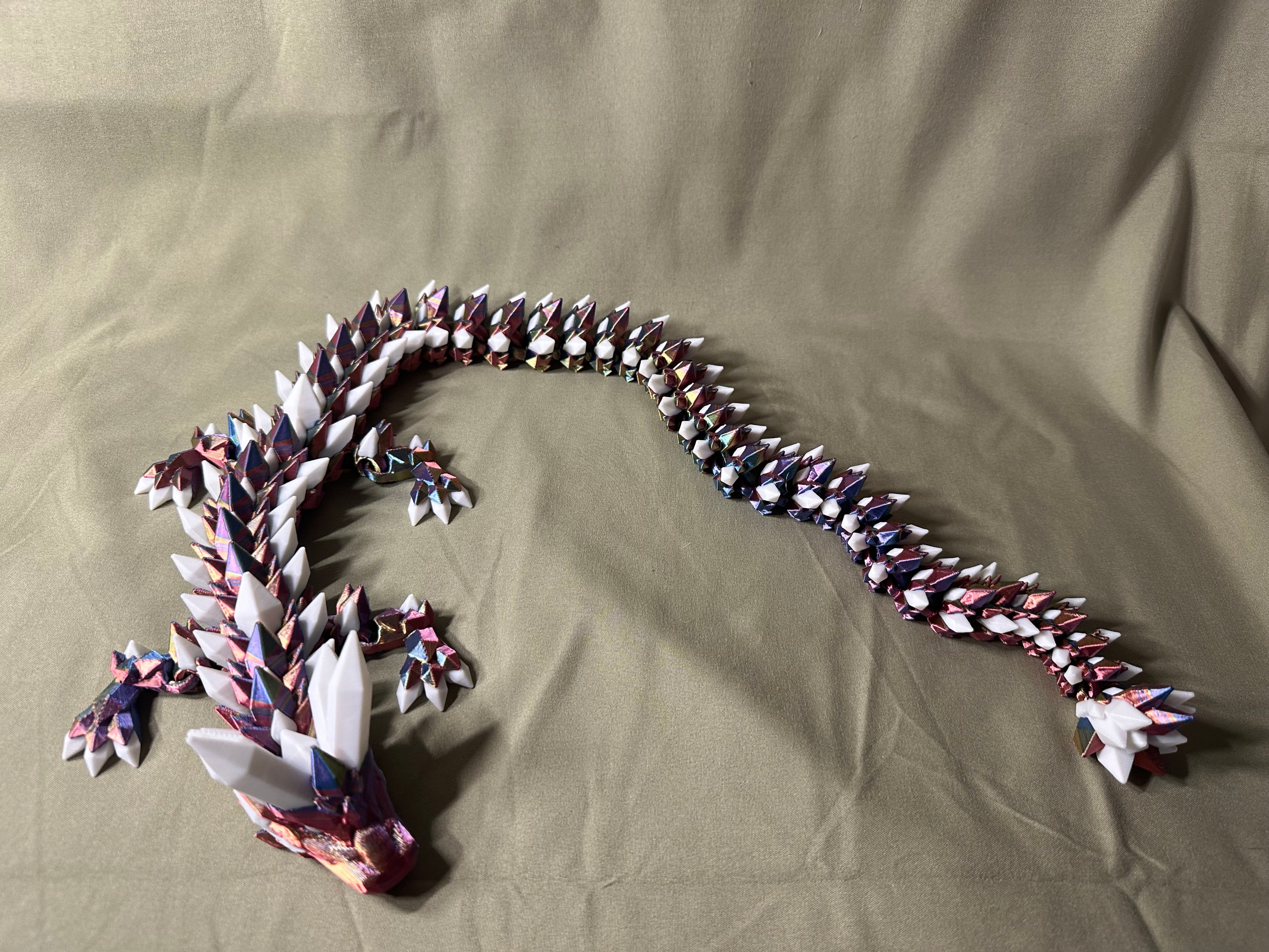 Multi Colored Crystal 3D Printed Dragon