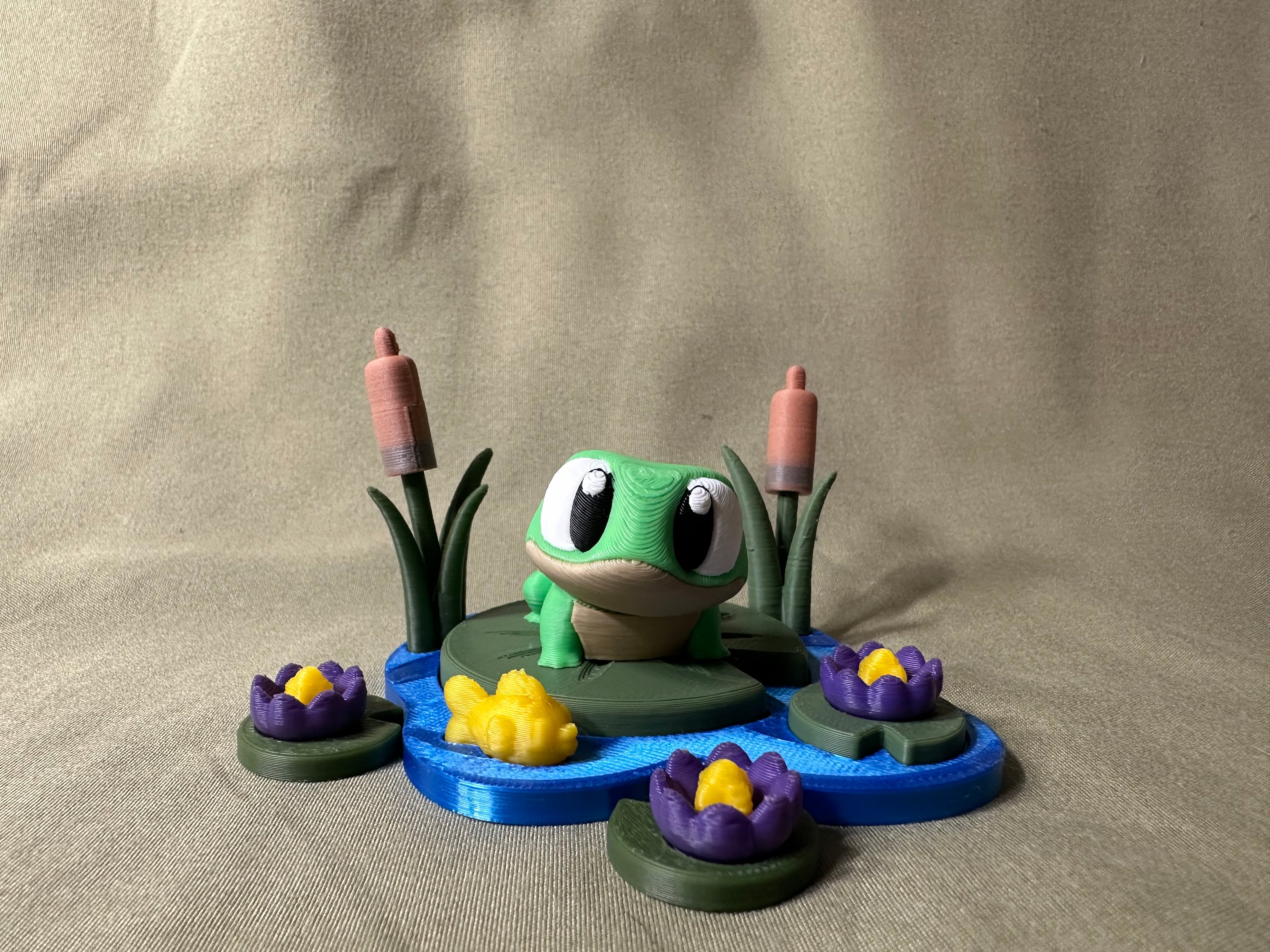 3D Printed Frog with Lily Pad