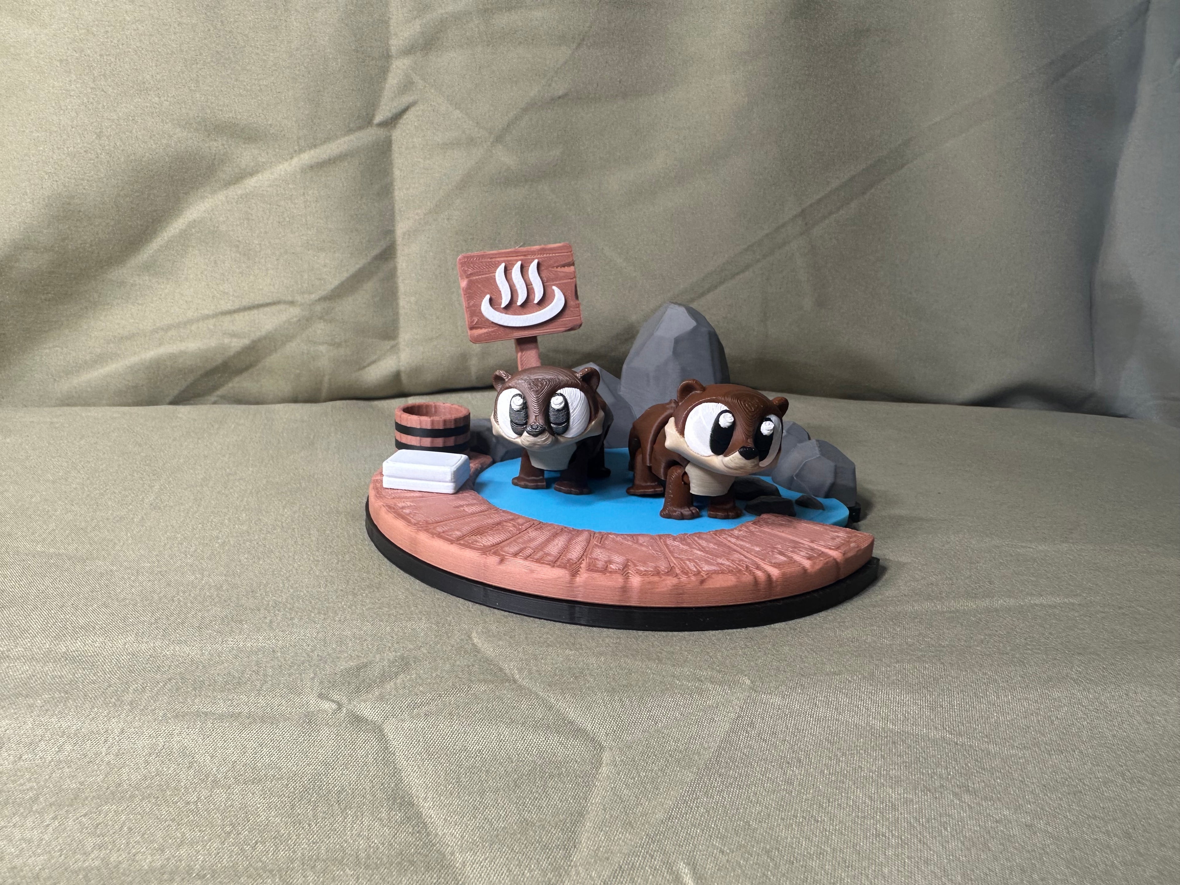 3D Otter hot spring playset