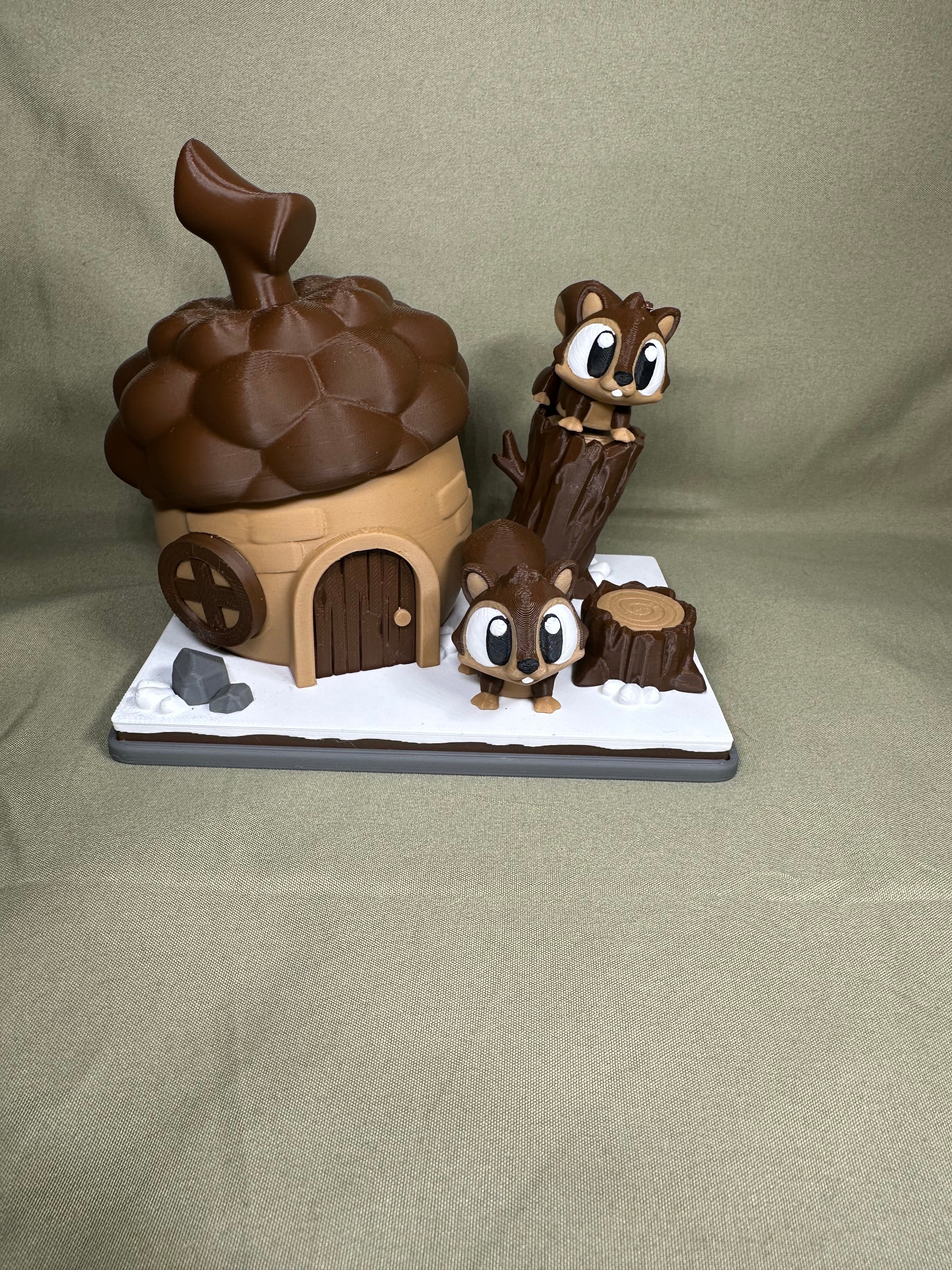 3d printed squirrel play set with house